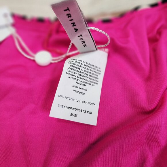 Trina Turk Women’s Size M Echo Long Sleeve Ring Front One Piece Swimsuit NEW - Picture 6 of 9